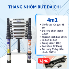 Thang rút đơn Daichi màu đen 4.1m TDA-41 (TẶNG ỐP)