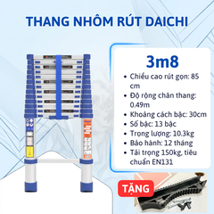 Thang rút đơn Daichi màu xanh 3m8 TDA-38X (TẶNG ỐP)