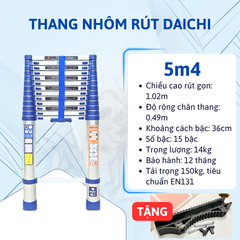 Thang nhôm rút đơn Daichi TDA-54X (5m4) (TẶNG ỐP)