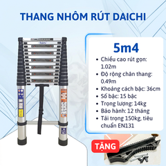Thang rút đơn Daichi màu đen 5.4m TDA-54 (TẶNG ỐP)