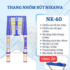 Thang nhôm rút đơn Nikawa NK-60 (5.8m)