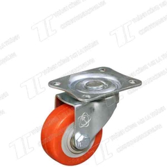 Bánh xe đẩy HB50 PU nhựa đỏ Quay (50mm)