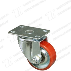 Bánh xe đẩy HB80 PU thép đỏ Quay (80mm)