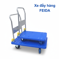 Xe đẩy hàng Feida 300kg sàn nhựa bánh chống ồn FD-300