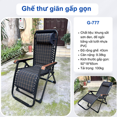 Ghế xếp thư giãn gấp gọn G-777