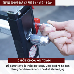Thang nhôm gấp (rút lồng) đa năng Benboo BB-44G 4 bậc khóa gạt