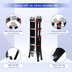 Thang nhôm gấp 4 đoạn Nikawa NKG-44C (2,3m)