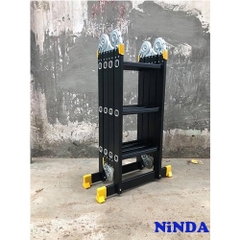 Thang nhôm NiNDA ND-403B gấp chữ M đen