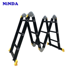Thang nhôm NiNDA ND-403B gấp chữ M đen