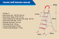 Thang nhôm ghế 5 bậc Nikawa NKA-05