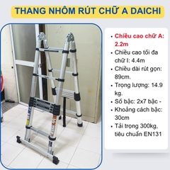 Thang nhôm rút chữ A Daichi DA-44AI (2m2-4m4)
