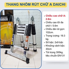 Thang nhôm rút chữ A Daichi DA-56AI (2m8-5m6)