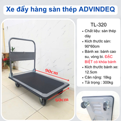 Xe đẩy hàng sàn thép Advindeq  TL-320 (300kg)
