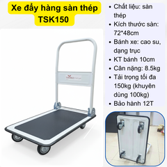 Xe đẩy hàng 4 bánh sàn thép TSK-150