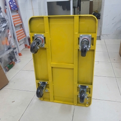 Xe đẩy hàng sàn thép 4 bánh vàng đen 150kg