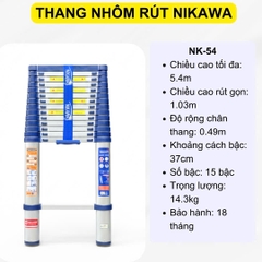 Thang nhôm rút đơn Nikawa NK-54 (5m4)
