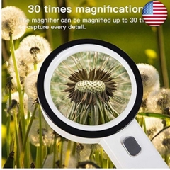 Kính lúp cầm tay có đèn led 30x