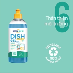 Gel rửa bát chuyên dụng cho máy nguyên liệu từ tự nhiên với hương gỗ và hương biển tươi mát All in One Stanhome DISH GEL WOODY 500ml