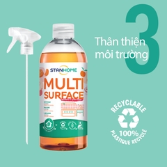 Xịt làm sạch bếp hữu cơ cho da nhạy cảm hương quýt, vải Stanhome Multi Surface Care Mandarine & Litchi 500ml