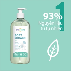 Sữa tắm, rửa mặt không xà phòng cho mọi loại da và da nhạy cảm Stanhome Soft Shower Gel Douche Corps Et Visage Tous types de peaux 740ML