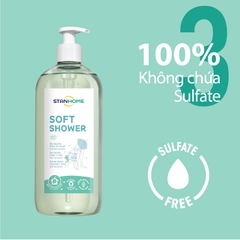 Sữa tắm, rửa mặt không xà phòng cho mọi loại da và da nhạy cảm Stanhome Soft Shower Gel Douche Corps Et Visage Tous types de peaux 740ML