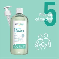 Sữa tắm, rửa mặt không xà phòng cho mọi loại da và da nhạy cảm Stanhome Soft Shower Gel Douche Corps Et Visage Tous types de peaux 740ML