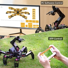 SpiderPi Pro: Hiwonder Hexapod Robot with AI Vision Robotic Arm Powered by Raspberry Pi 4B 4GB (Robot 6 chân với cánh tay robot thị giác nhân tạo dựa trên nền tảng Raspberry Pi 4B 4GB)