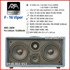 Loa Karaoke Xách Tay NOVA F-16 Viper Cao Cấp 2025