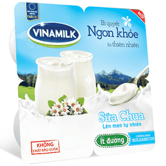 Sữa chua ăn ít đường từ sữa tươi Organic - Vỉ 4 hộp x 100g