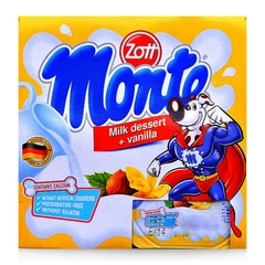 Váng sữa hương vani Zott Monte vỉ 4 hộp x 55g