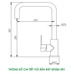 VÒI RỬA BÁT GF304-SR1