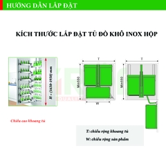 Tủ đồ khô 6 tầng inox hộp