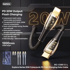 Cáp Type-C To Lightning cho iPhone 20W Remax RC-C061