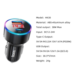 Cốc Sạc Xe Hơi Hoco HK30