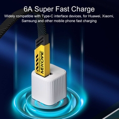 Cáp sạc 2 in 1 Wekome WDC-189 sạc nhanh 2 thiết bị cùng lúc.