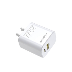 Cốc sạc nhanh 2 cổng Pisen RY01520W1C1AC hỗ trợ USB QC 3.0 và TypeC PD 20W