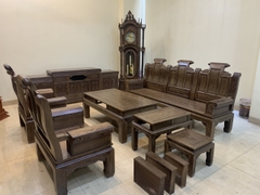 Bộ Bàn Ghế Âu Á Hộp Gỗ Mun Đuôi Công