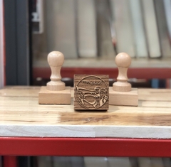 Dấu cán gỗ vuông 5 cm - Square Stamp
