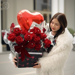 Lẵng Crush On You with Ballon - Black