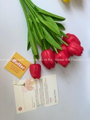 Hoa tulip lá thẳng giả PU cao cấp