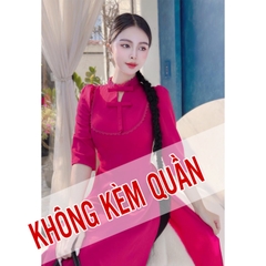Áo Dài Cổ Trụ Nơ Đôi AD1361 (áo lẻ)