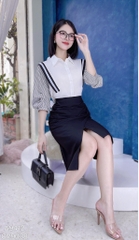Áo Sơ Mi Phối Tay Sọc A9412
