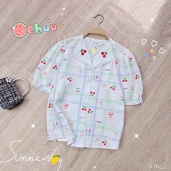 Áo Sơ Mi Xốp Cổ Lật Thêu A1662