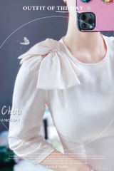 Áo Dài Nơ Vai Ngọc AD8020 (áo lẻ)