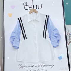 Áo Sơ Mi Phối Tay Sọc A9412