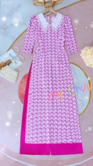 Áo Dài Cổ Thêu 5 cánh AD8068 (áo lẻ)