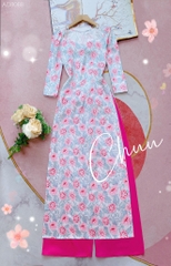 Áo Dài Hoa Vân Gấm Cổ Én AD8088 (áo lẻ)