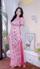 Áo Dài Vai Phối Lưới Tam Giác AD8084 (áo lẻ)