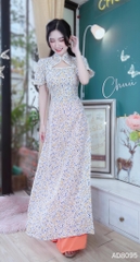Áo Dài Cổ Tàu Nút Kem AD8095 (áo lẻ)
