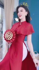 Áo Dài Liền Choàng Song Tử + PK AD2978 (áo lẻ)